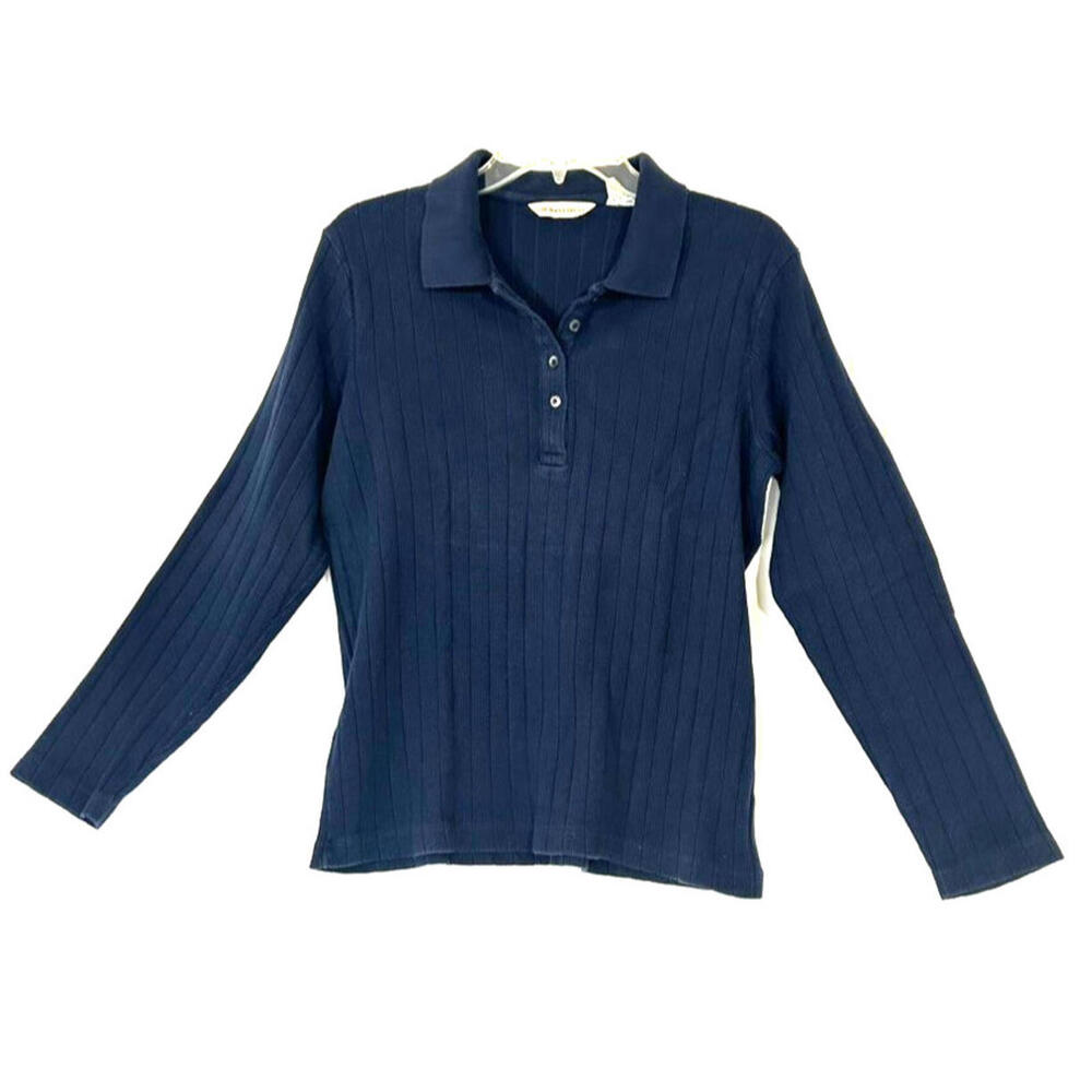 G.H. Bass Co. Shirt Men's Large Navy Pull Over Knit Sweater With Collar